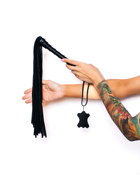 Scandal pletenica od prave kože (crna)