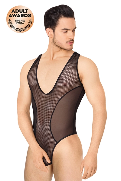 Mrežasti Bodi muški Softline kolekcija, Crna, XL