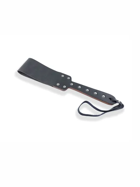 Paddle Crna meka od prave kože, drveta i HDF premaza bele boje