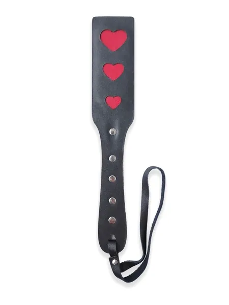 Paddle crno-crveni dvostrani mekani od prave kože i drveta