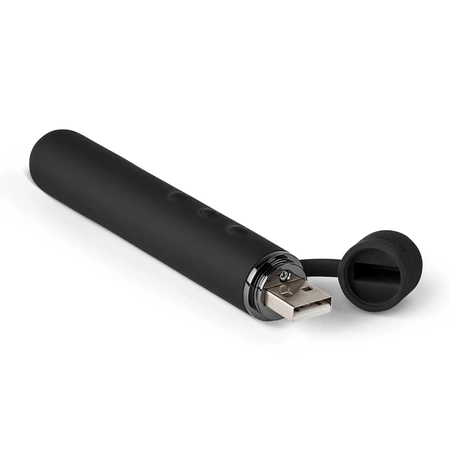 Le Vand Baton silikonski mini luxuzni vibrator tamni hrom