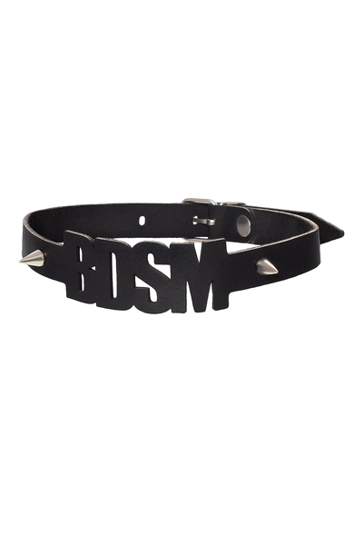 Choker Pecado BDSM, sa šiljcima, koža, crna