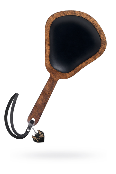 Pecado BDSM paddle, veliki sa mekim jastučićem, koža i drvo, crna