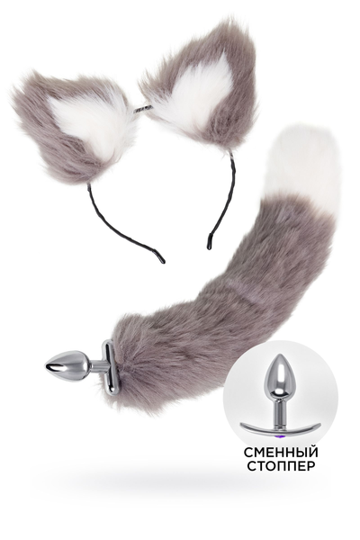 Analna čaura sa repom i ušima Metal bi Toifa, metal, Srebrna, 44,4 cm