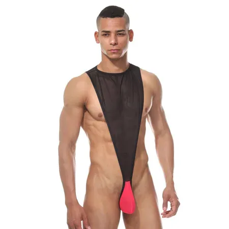 Bodi muško crno-ružičasto