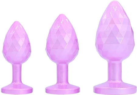 Ružičasti aluminijumski texturni Analni čep Medium