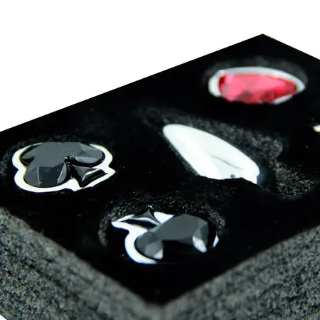 Set od srebrnog analnog čepa i četiri kristala u obliku odela (Small)