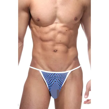 Muški tangi u veliku okruglu plavu mrežu