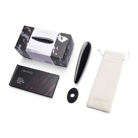 Masažer le WAND Crystal Wand crni obsidijan
