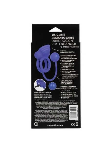 Punjivi ponderisani dvostruki erekcioni prsten sa vibracijama Dual Rockin ' Rim Enhancer