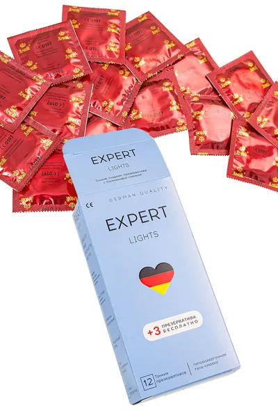 Ekpert Lights Germani kondomi 12pcs +(3 besplatno), ultra tanki