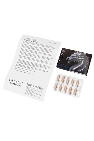 Erotist Silver Dragon kapsule, za muškarce, za poboljšanje erekcije, 10 kapsula