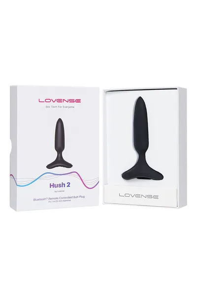 Analna čaura lovense Hush 2 (XS), silikon, Crna, 12,1 cm