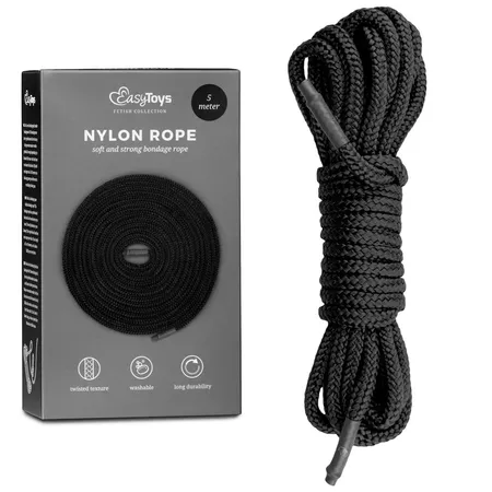 Najlonski crni konopac Black Bondage Rope 5m za vezivanje