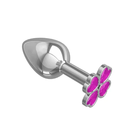 Analna čaura mala Srebrna detelina sa ružičastim kristalom