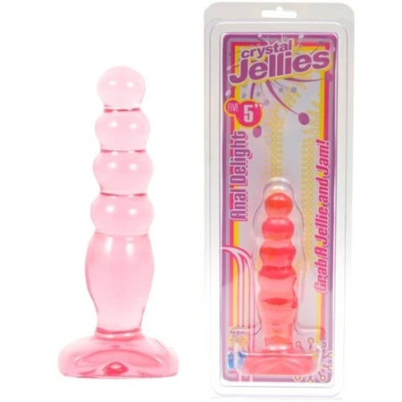 Analni stimulator riblja kost, gel Cristal Jellies 5 Anal Delight-Pink