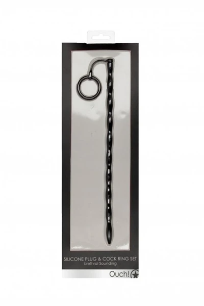 Stimulator uretre sa prstenom na glavi Silicone plug Cock Ring Set
