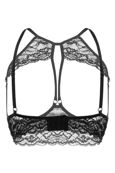 Erotski Bralette Erolanta Sandra sa otvorenim grudima čipka, Crna( 46-48)