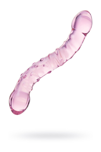 Sekus Glass dvostrani Dildo, staklo, roze, 20,5 cm