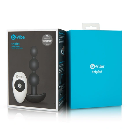 Analne premium perle sa 2 motora B-Vibe triplet Anal Beads Black