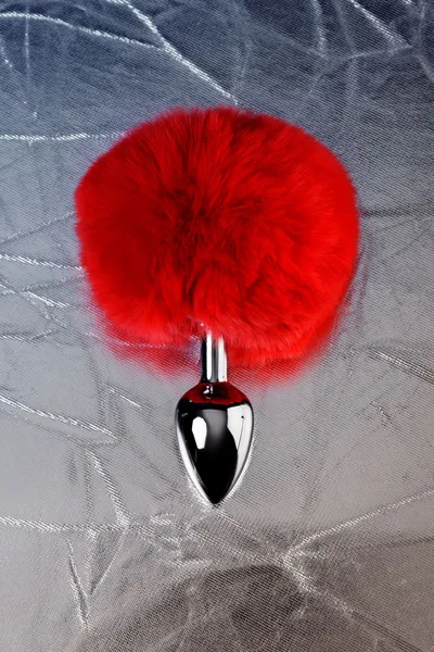 Toifa Metal analna čaura, mala, metal+veštačko krzno, Srebrna, 10 cm