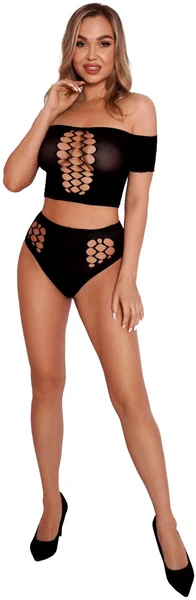 Komplet od vrha i gaćica sa vezicama (crni)