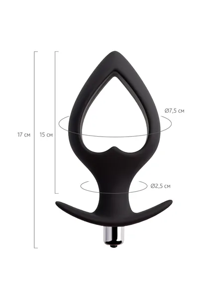 Analna vibraciona torbica-expander Popo Pleasure bi TOIFA Cordis, silikon, Crna, 17 cm, Ø 7,5 cm