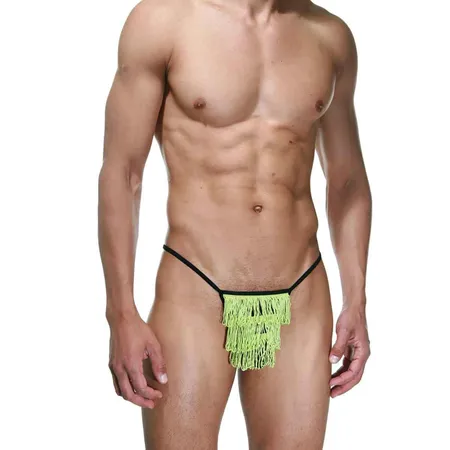 Gaćice muške tange sa zelenim resama