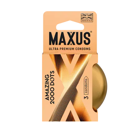 Kondomi MAXUS 2000 Amazing Dots №3 u gvozdenom kućištu, tačka, 3 kom