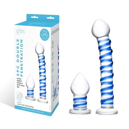 Set igračaka od 2 stakla Svirli Dildo buttplug Set