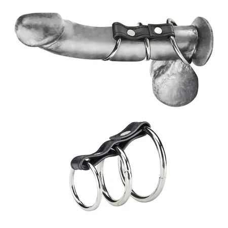 Stezaljka za penis od tri metalna prstena 3 ring Gates Of Hell