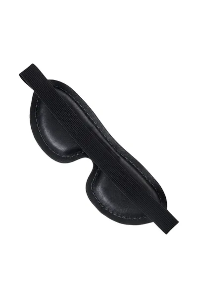 Pecado BDSM Maska, mekana zatvorena ovalna, prirodna koža, crna