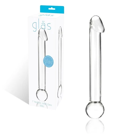 Stakleni dildo sa realističnom glavom