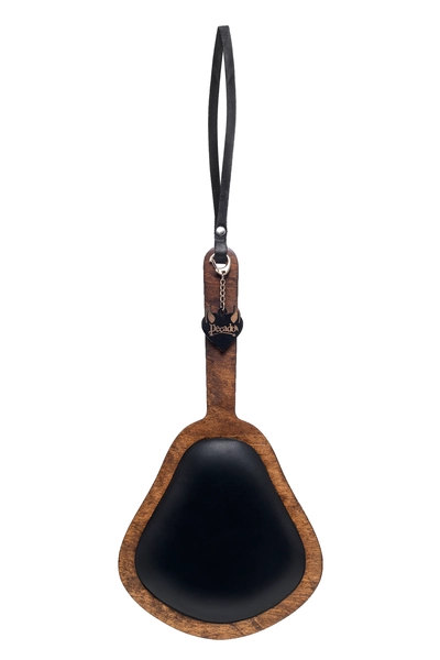 Pecado BDSM paddle, veliki sa mekim jastučićem, koža i drvo, crna