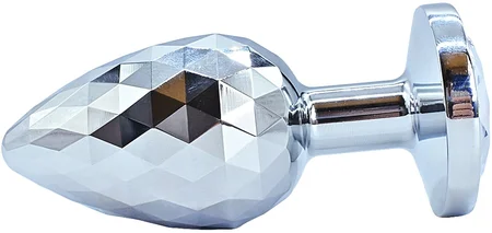 Aluminijumski texturni Analni čep sa prozirnim kristalom Small