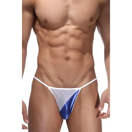 Gaćice muške tange dvobojne belo-plave