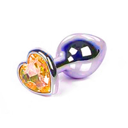 Analna čaura sa kristalom srce mala narandžasta 7 cm