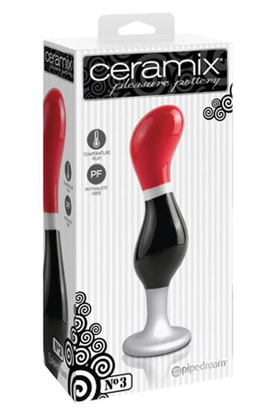 Analni stimulator ceramik No 3 keramička crno-crvena