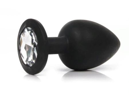 Analna čaura crna sa Medium kristalom prozirna 8 cm