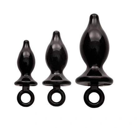 Analni čep sa prstenom crni 12 cm