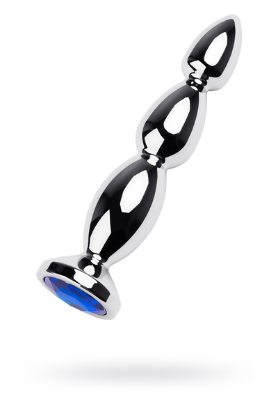 Analna čaura rebrasta sa plavim kristalom od 14 cm