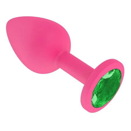 Analna čaura fuxija sa kristalom mala zelena 7 cm