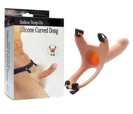 Falloproteza Hollov Strap-on šuplji silikon telo 14,5 cm