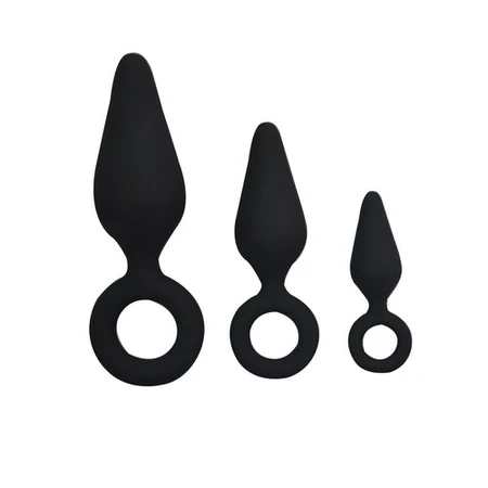 Analni čep sa prstenom crni 15 cm