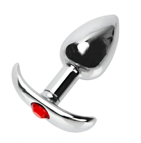 Mala analna čaura za nošenje sa crvenim kristalom od 7 cm
