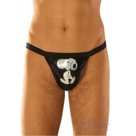 Igračke muške gaćice crne sa psom