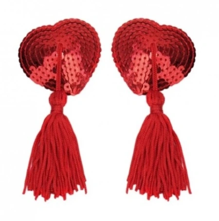 Пэстисы наклейки на грудь в форме сердечек красные