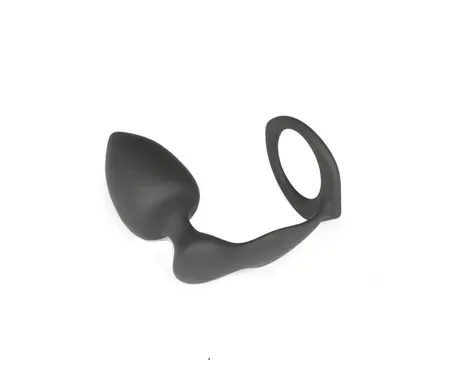 Analna čaura sa erekcionim prstenom Crna 8,5 cm