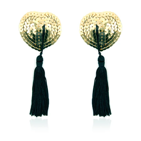 Пэстисы наклейки на грудь в форме сердечек золотые