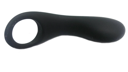 Analni stimulans sa prstenom crni 14,5 cm